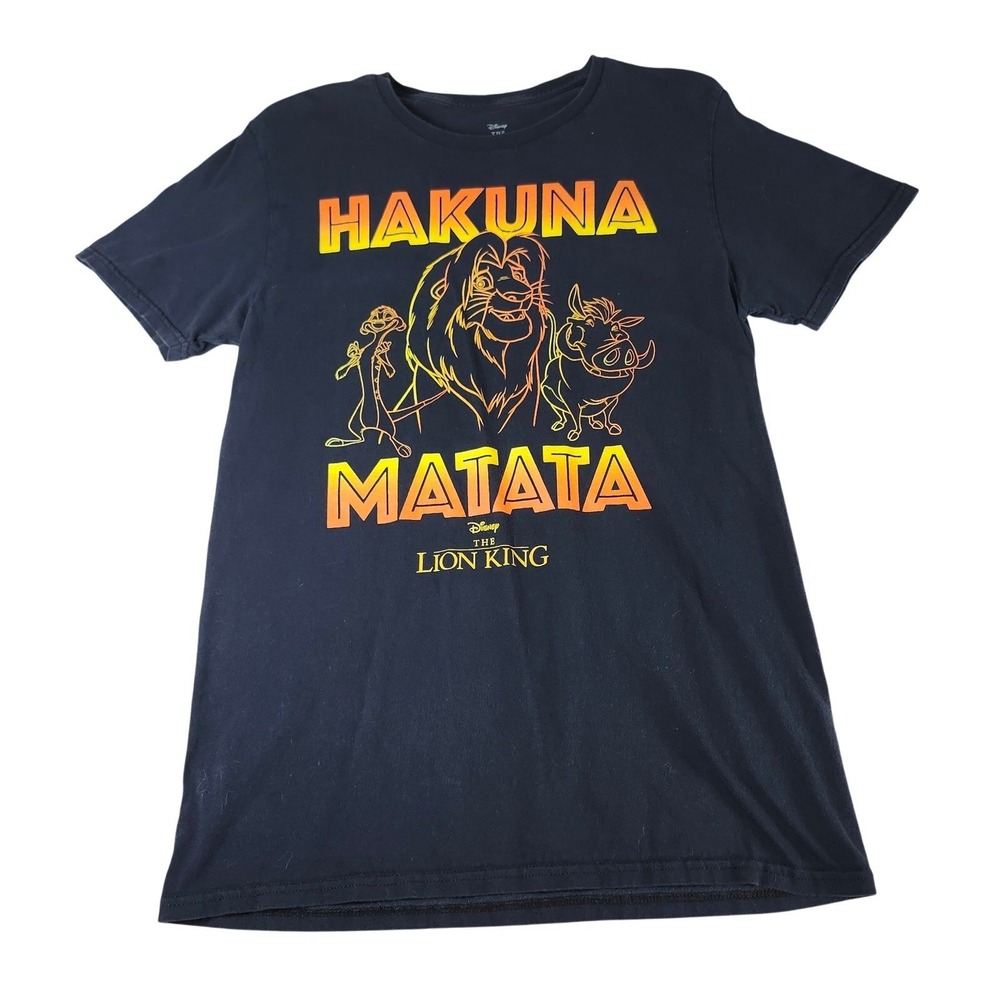 Disney Lion King Hakuna Matata Mens Black Graphic Tee Sz Medium Kidcore Simba